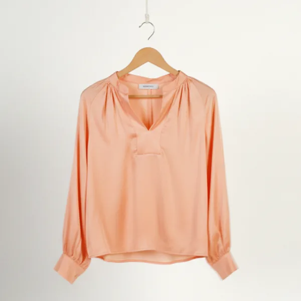 بلوز آستین پفی یقه برش دار 1042360